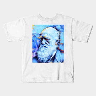 Charles Darwin Portrait | Charles Darwin Artwork | Charles Darwin Painting 10 Kids T-Shirt